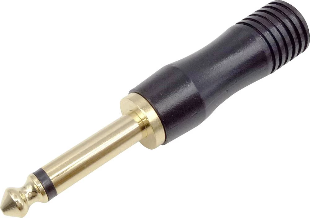 Klinken utični konektor 6.35 mm utikač, ravan, broj polova: 2 mono, crni, Conrad Components 1 kom. slika