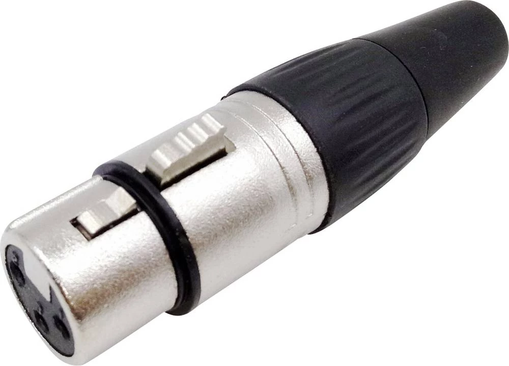 XLR-utični konektor, sklopka, ravan, broj polova: 3 srebrni Conrad Components 1 kom. slika