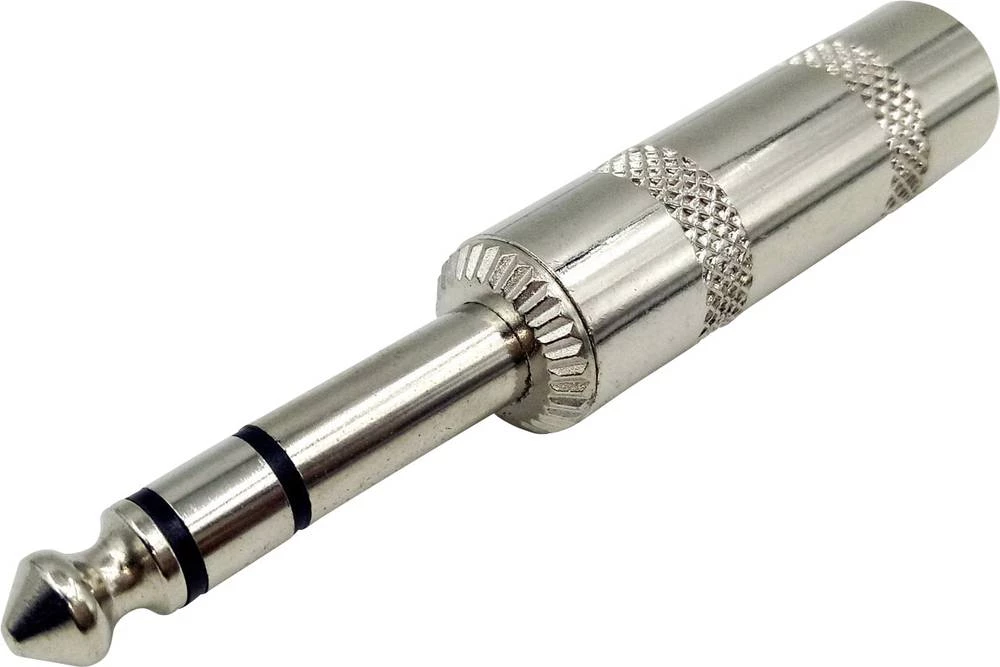 Klinken utični konektor 6.35 mm utikač, ravan, broj polova: 2 stereo, srebrni Conrad Components 1 kom. slika