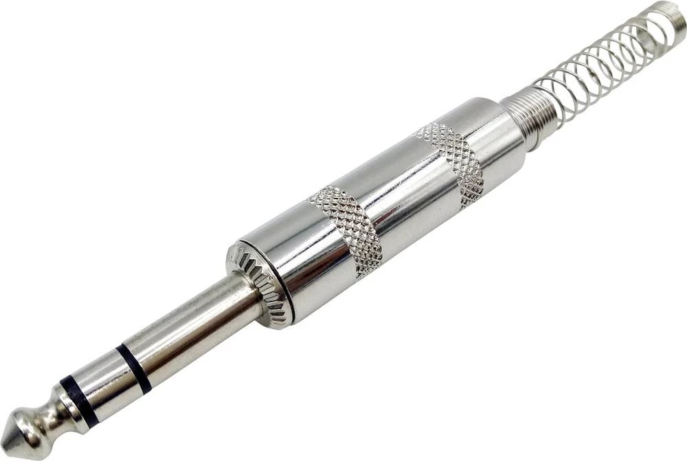 Klinken utični konektor 6.35 mm utikač, ravan, broj polova: 3 stereo, srebrni Conrad Components 1 kom. slika