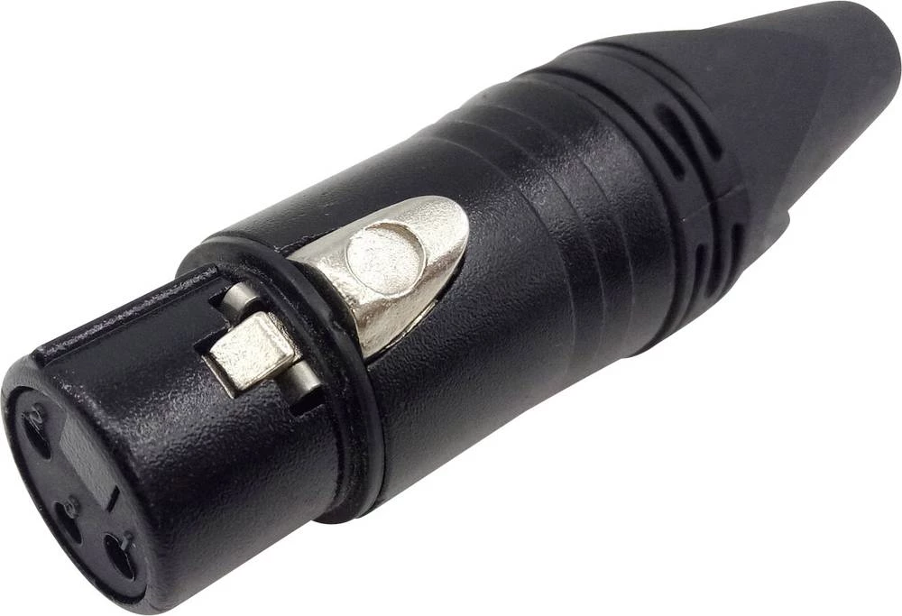 XLR-utični konektor, sklopka, ravan, broj polova: 3 crni, Conrad Components 1 kom. slika