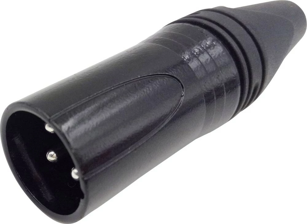 XLR-utični konektor, utikač, ravan, broj polova: 3 crni, Conrad Components 1 kom. slika