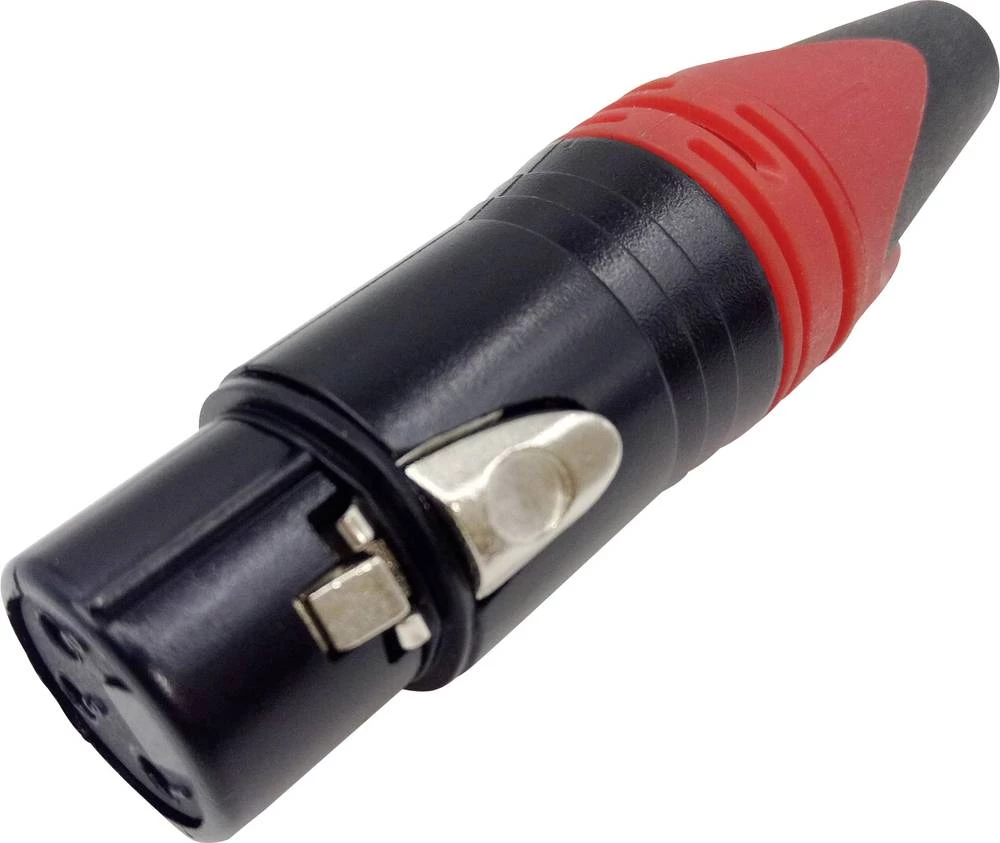 XLR-utični konektor, sklopka, ravan, broj polova: 3 crni, Conrad Components 1 kom. slika