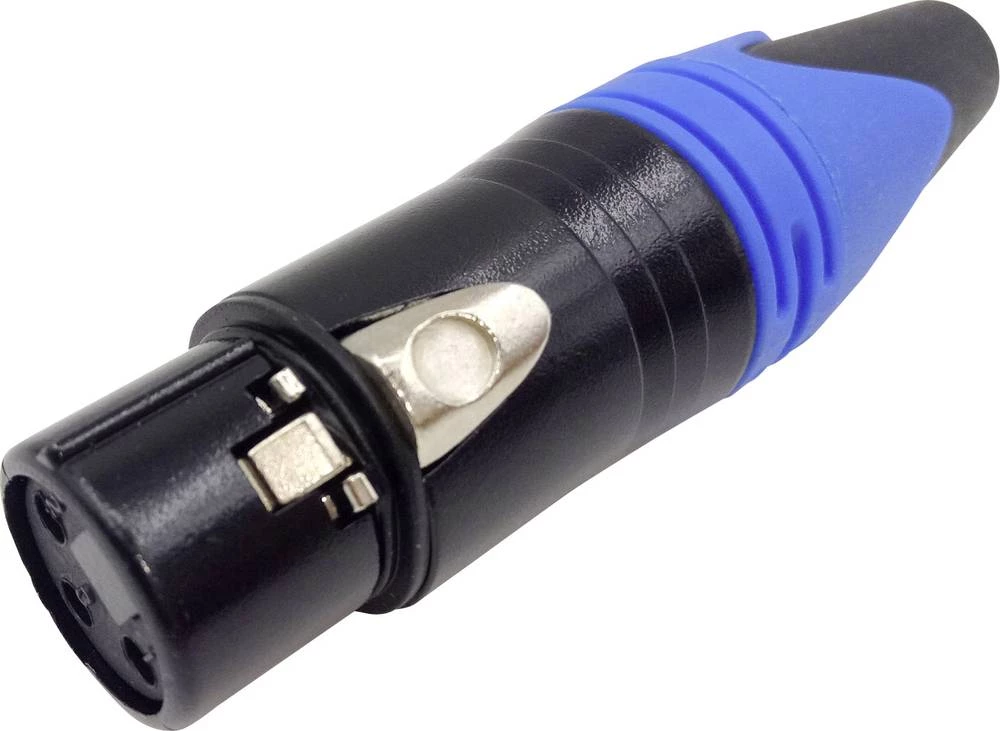 XLR-utični konektor, sklopka, ravan, broj polova: 3 crni, Conrad Components 1 kom. slika