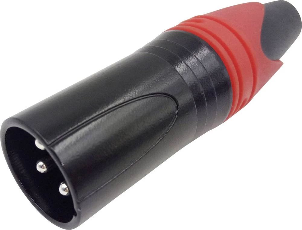 XLR-utični konektor, utikač, ravan, broj polova: 3 crni, Conrad Components 1 kom. slika