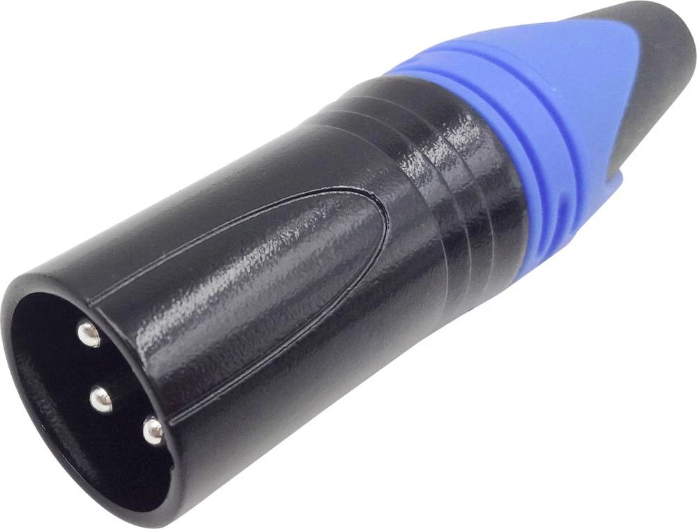 XLR-utični konektor, utikač, ravan, broj polova: 3 crni, Conrad Components 1 kom. slika