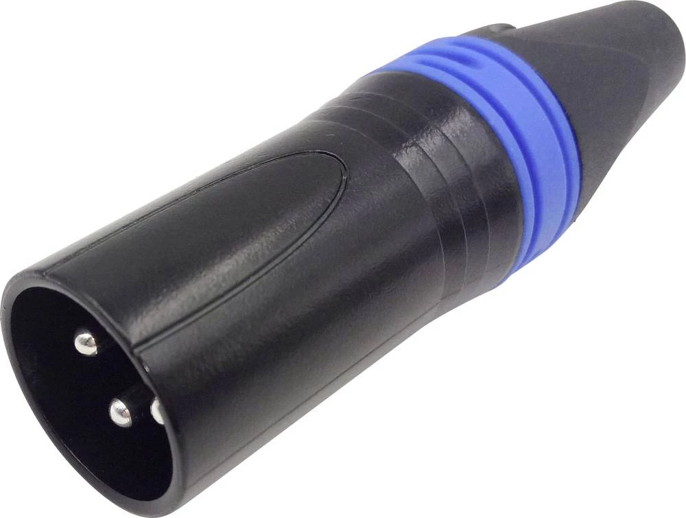 XLR-utični konektor, utikač, ravan, broj polova: 3 crni, Conrad Components 1 kom. slika