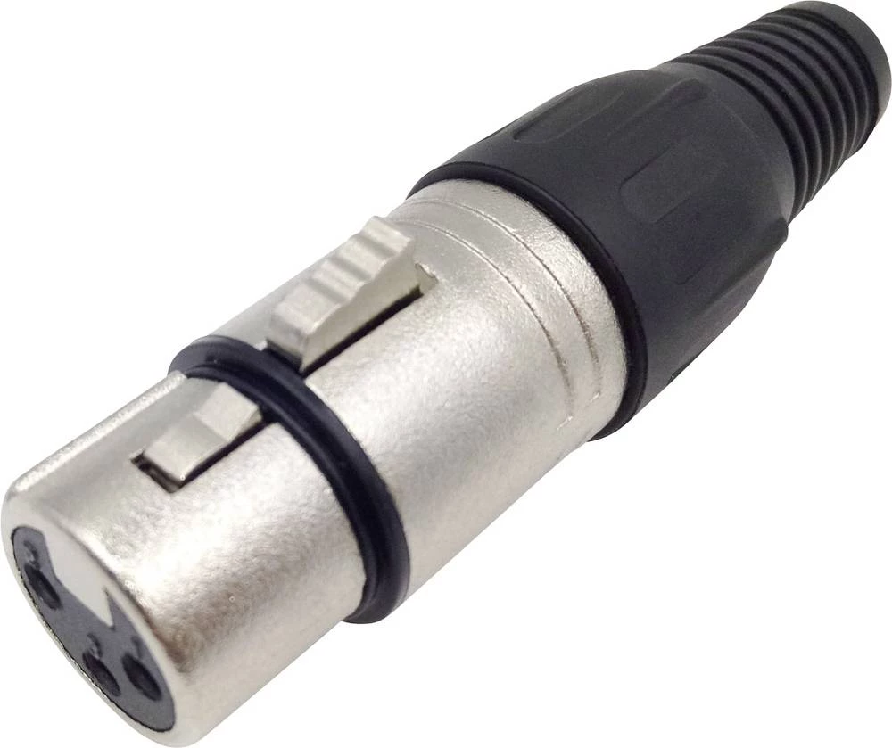 XLR-utični konektor, sklopka, ravan, broj polova: 3 srebrni Conrad Components 1 kom. slika