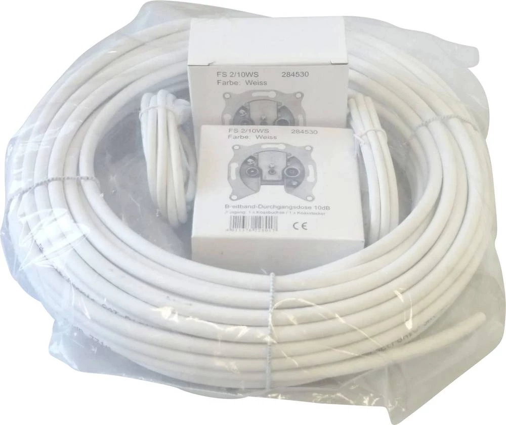 Koaksjialni kabel vanjski promjer: 6.6 mm 75 90 dB bijele boje BKL Electronic 0809010 1 Set slika