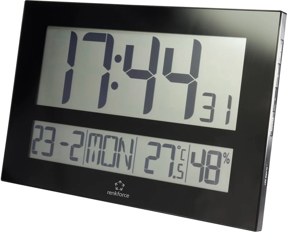 Bežični zidni sat Renkforce C8461 430 mm x 288 mm x 32 mm crna slika