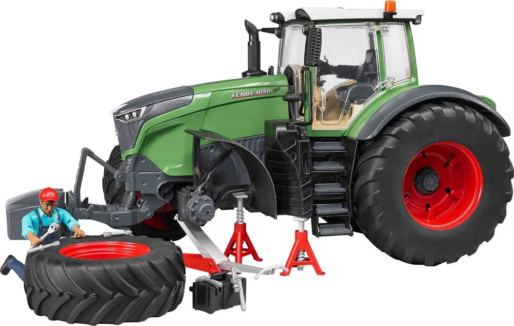 Model traktora s mehaničarom i radioničkom opremom Fendt 1050 Vario Bruder slika