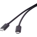 USB 3.1 priključni kabel [1x USB-C™ utikač - 1x USB-C™ utikač] 1.50 m crne boje, pozlaćeni utični kontakti renkforce