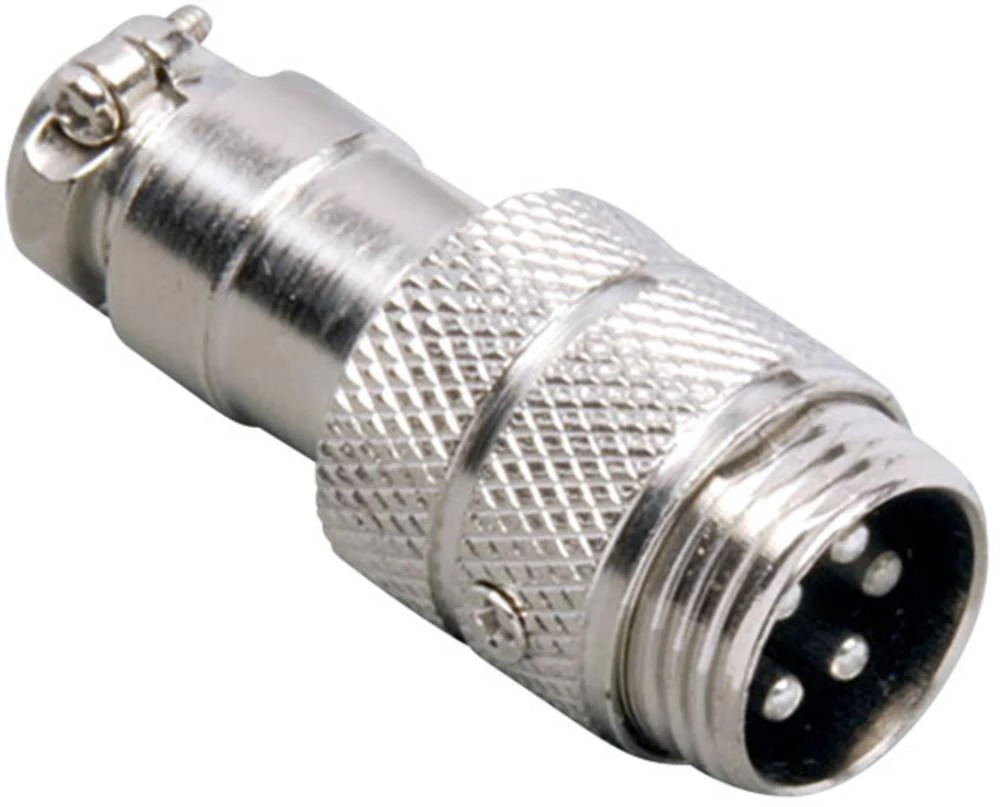 Minijaturni okrugli DIN konektor, utikač, ravan, broj polova: 7 srebrni BKL Electronic 0206004 1 kom. slika
