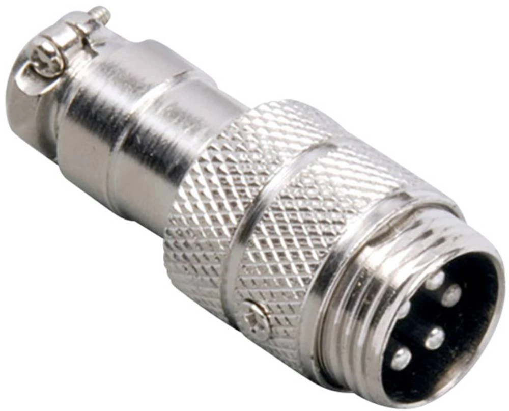 Minijaturni okrugli DIN konektor, utikač, ravan, broj polova: 3 srebrni BKL Electronic 0206000 1 kom. slika