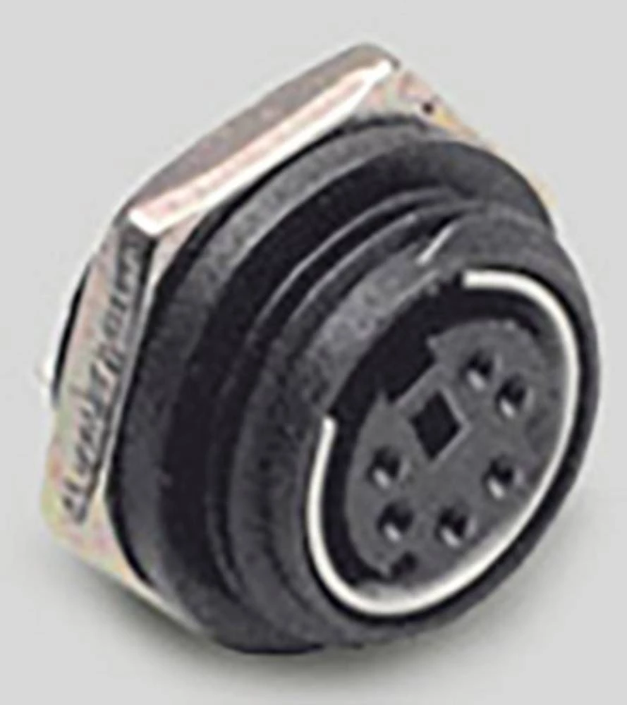 Minijaturni okrugli DIN konektor, utičnica, ugradbeni, vertikalni, broj polova: 6 crni, BKL Electronic 0204037 1 kom. slika