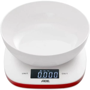 Digitalna kuhinjska vaga Amelie ADE, s mjernom posudom područje vaganja (maks.)=5 kg bijela-crvena slika