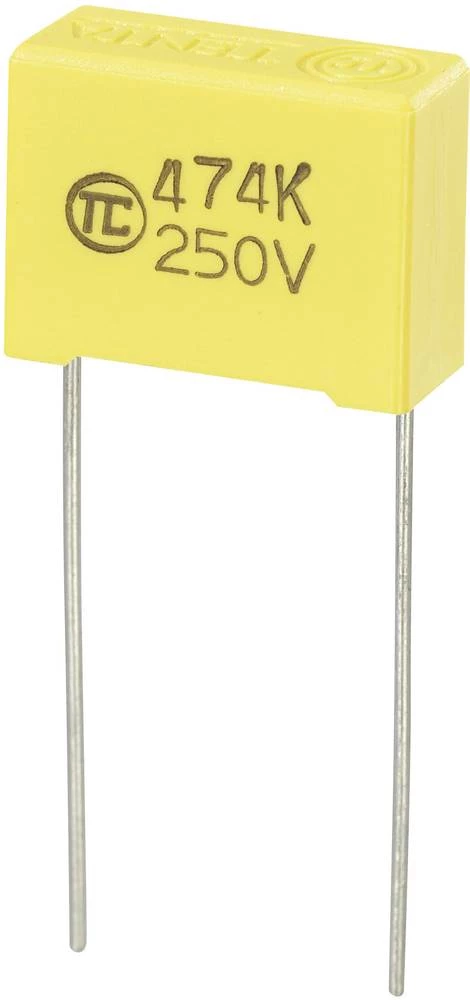 MKS-folijski kondenzator, radijalno ožičen 0.47 µF 250 V/DC 5 % 15 mm (D x Š x V) 18 x 7.5 x 13.5 mm 1 kos slika