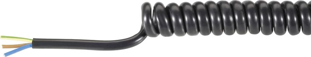 Spiralni kabel H05VVH8-F 1000 mm / 3000 mm 3 x 1.5 mm crne boje Baude 31529P 1 kom slika
