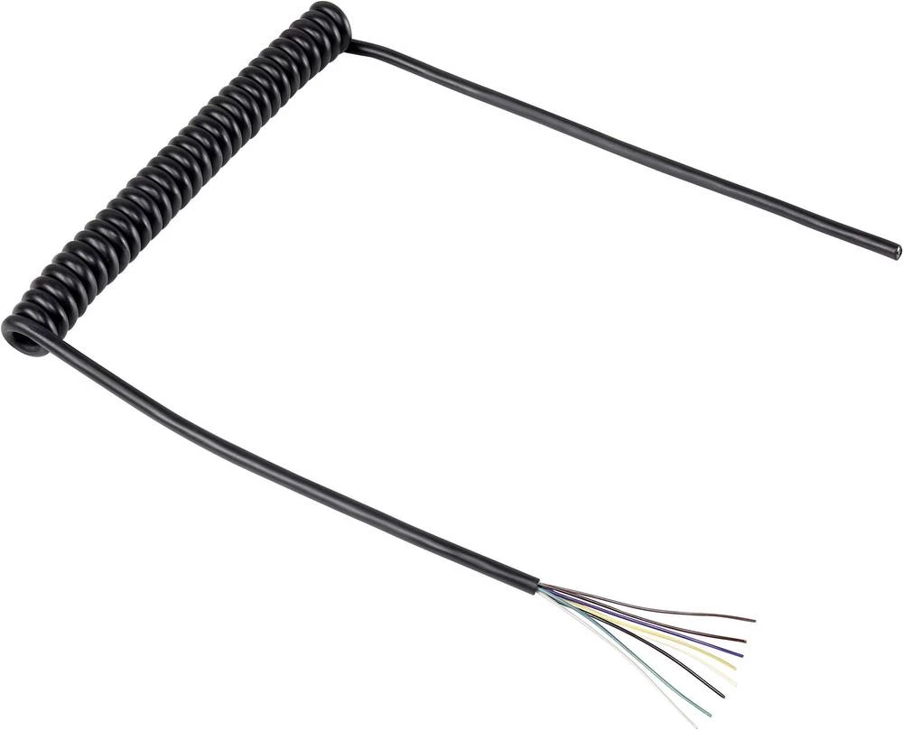 Spiralni kabel 218 mm / 640 mm 8 x 0.12 mm crne boje 630975 1 kom slika
