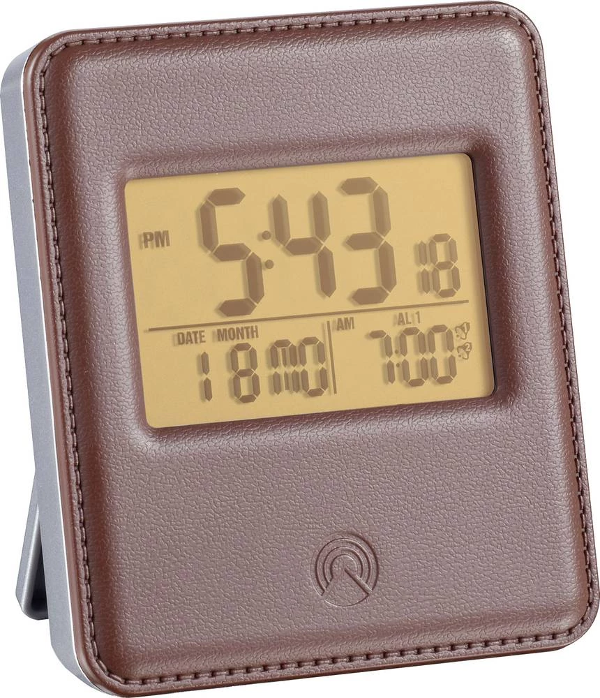 Radijski kontrolirana budilica Eurochron EFW 220 izgled kože, smeđa 2 alarma slika