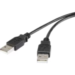 USB 2.0 priključni kabel [1x USB 2.0 utikač A - 1x USB 2.0 utikač A] 1 m crni, pozlaćeni kontakti renkforce