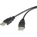 USB 2.0 priključni kabel [1x USB 2.0 utikač A - 1x USB 2.0 utikač A] 1 m crni, pozlaćeni kontakti renkforce slika
