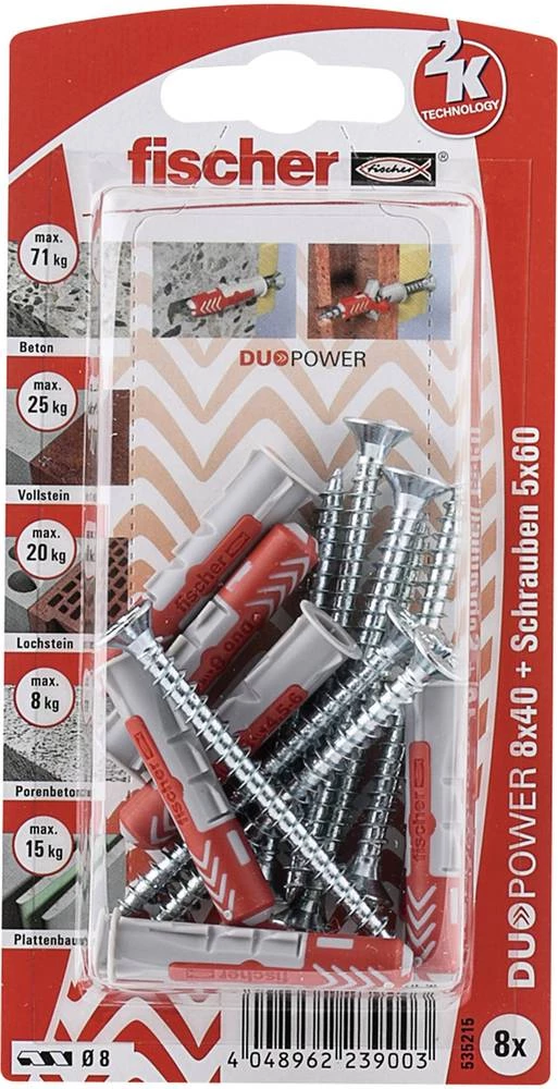 Set tipli sa vijcima Fischer DUOPOWER 50 mm 535216 1 set slika