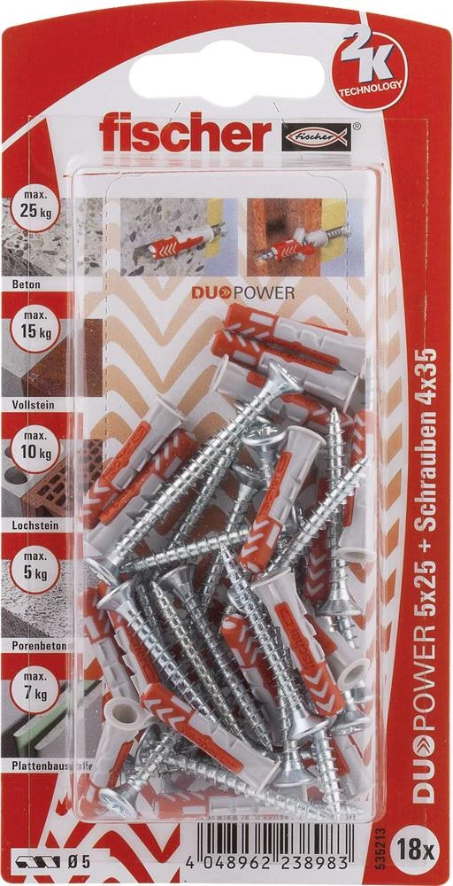 Set tipli sa vijcima Fischer DUOPOWER 25 mm 535213 1 set slika