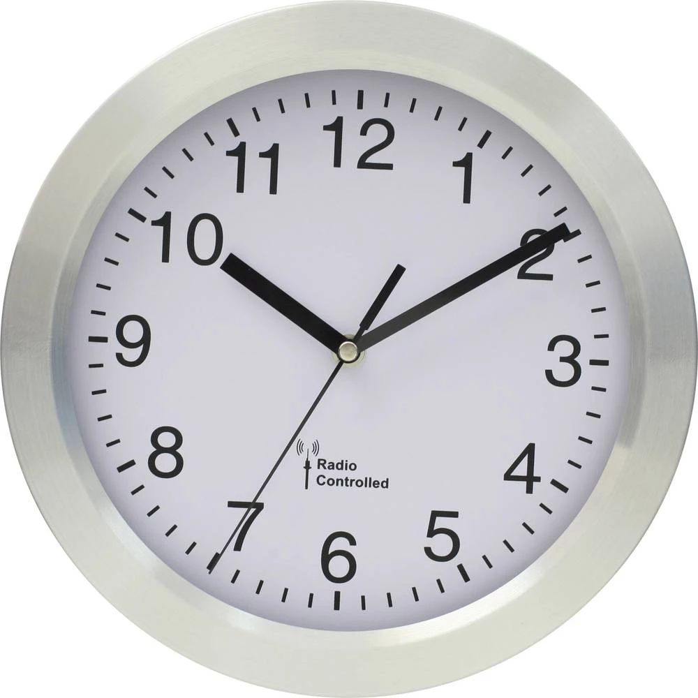 Bežični zidni sat Eurotime 59850 aluminij slika