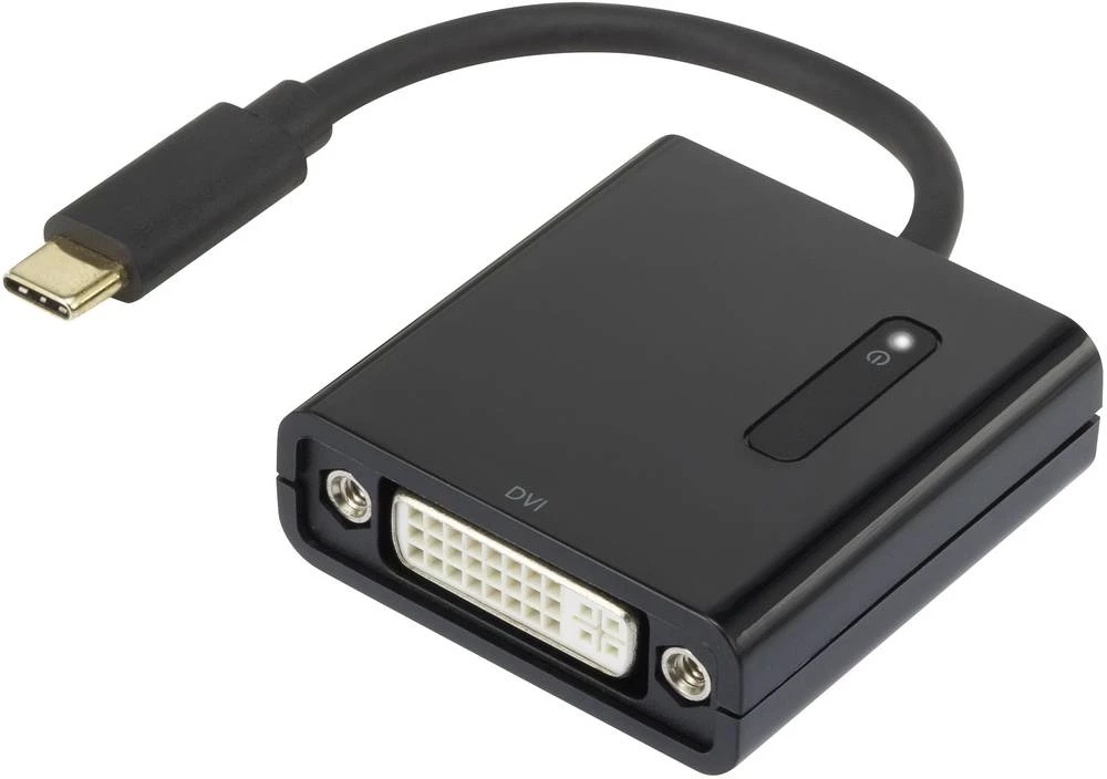 USB / DVI adapter [1x USB-C™ utikač - 1x DVI-utičnica 24+5pol.] crni, pozlaćeni kontakti renkforce slika