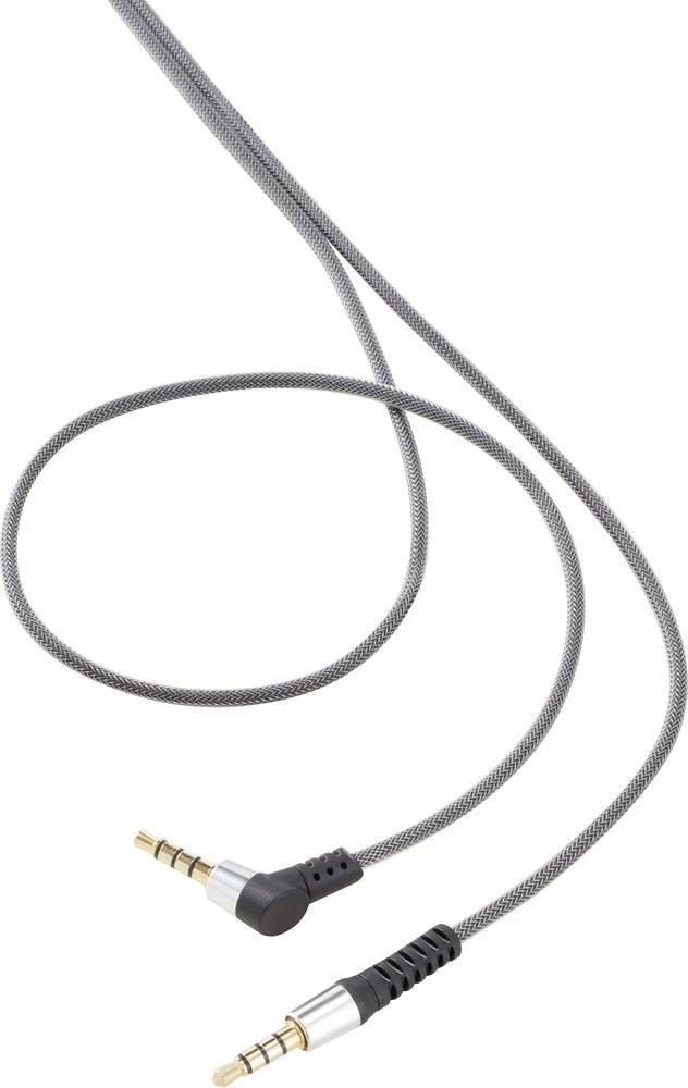 Klinken 4-polni audio priključni kabel [1x klinken utikač 3.5 mm - 1x klinken utikač 3.5 mm] 1 m crni, pozlaćeni utični kontakti slika