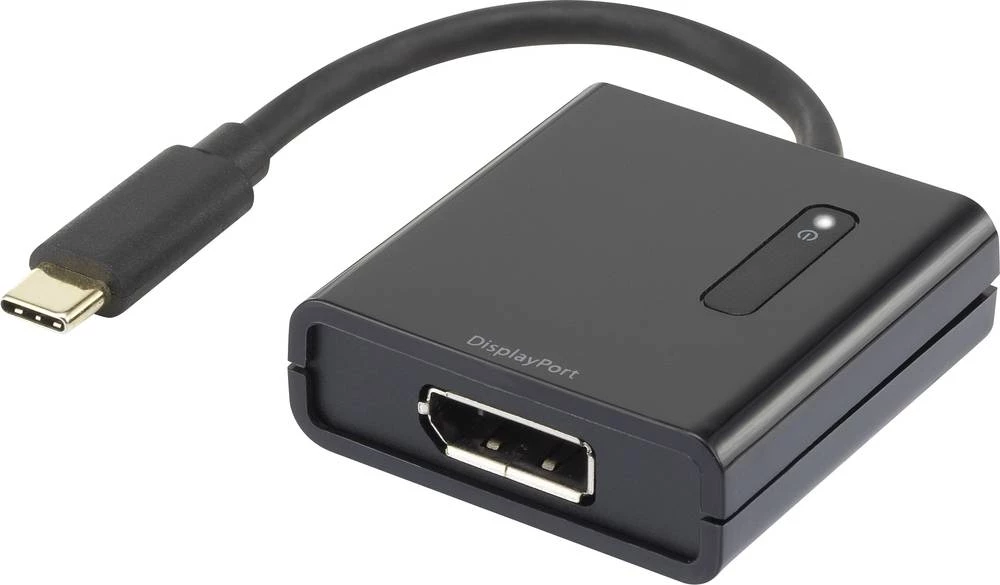 USB / DisplayPort adapter [1x USB-C™ utikač - 1x DisplayPort utičnica] crni, pozlaćeni kontakti renkforce slika