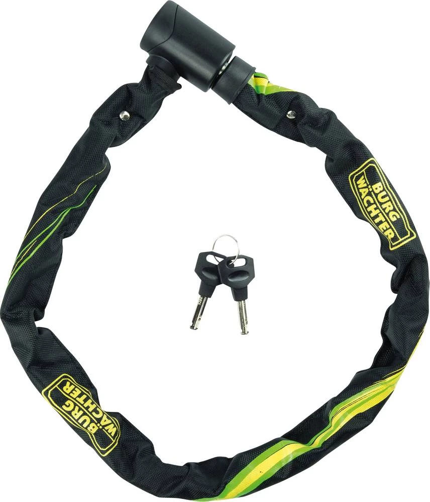 Lanac za bicikl Burg Wächter 580 90 COLOUR Burg Wächter crna, žuta lokot na ključ slika