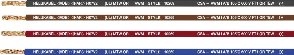 Finožični vodič H07V2-K 1 x 10 mm bijele boje, tamno plave boje Helukabel 63379 metarski slika