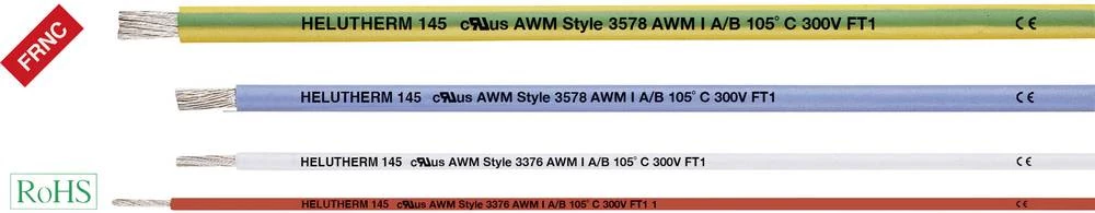 Visokotemperaturni vodič HELUTHERM® 145 1 x 0.24 mm sive boje Helukabel 61822 metarski slika