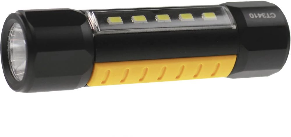 LED džepna svjetiljka sa kopčom za pojas CAT na baterije 190 g crne, žute boje slika