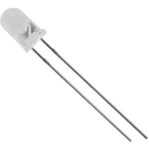 Ožičana LED dioda, bijela, okrugla 5 mm 3400 mcd 40 ° 20 mA 3.2 V HuiYuan 5034W2C-DSC-B slika