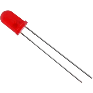 Ožičana LED dioda, crvena, okrugla 5 mm 1300 mcd 50 ° 20 mA 2.1 V HuiYuan 5034R1D-ESA-C slika