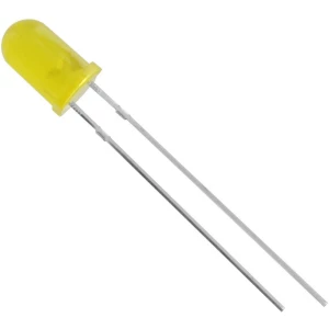 Ožičana LED dioda, žuta, okrugla 5 mm 130 mcd 50 ° 20 mA 2.1 V HuiYuan 5003Y1D-EHB-A slika