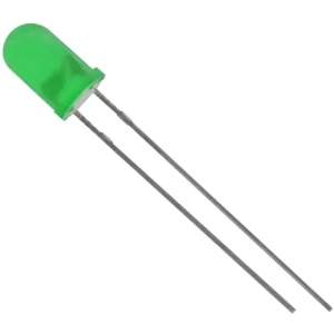 Ožičana LED dioda, zelena, okrugla 5 mm 38 mcd 50 ° 20 mA 2.1 V HuiYuan 5003G6D-EPB-P slika