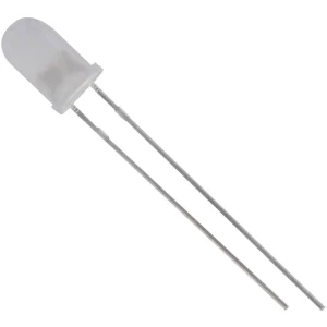 Ožičana LED dioda, bijela, okrugla 5 mm 1800 mcd 50 ° 20 mA 3.1 V HuiYuan 5034W2D-ESA-B slika