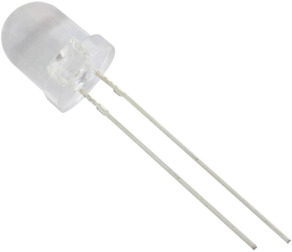 Ožičana LED dioda, žuta, okrugla 8 mm 1800 mcd 25 ° 20 mA 2.1 V HuiYuan 8003Y1C-CSB-B slika