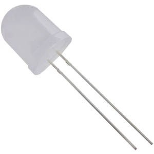 Ožičana LED dioda, bijela, okrugla 10 mm 700 mcd 50 ° 20 mA 3.1 V HuiYuan 10034W2D-EHD-A slika
