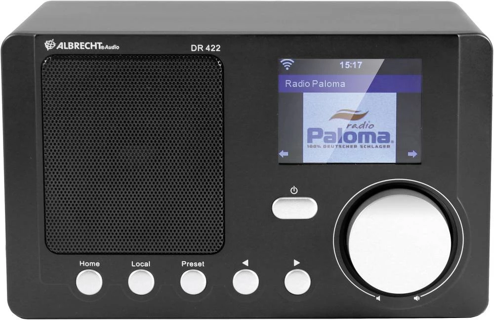 Internetni stolni radio Albrecht DR 422 AUX, DLNA, internetni radio, WLAN, DAB+ DLNA spreman, crne boje slika
