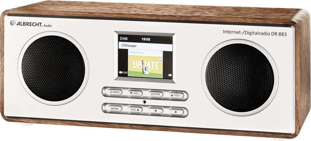 Internetni stolni radio Albrecht DR 883 internetni radio, DAB+, UKV, WLAN, Bluetooth®, DLNA DLNA spreman, drvo slika