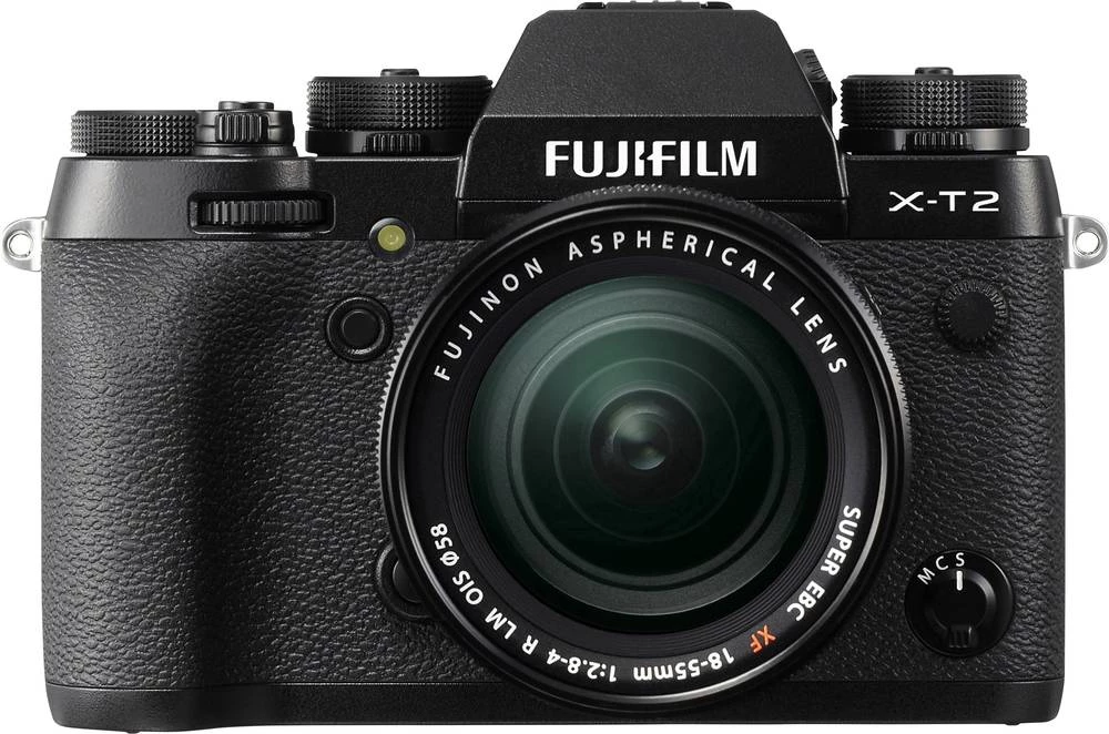 Sistemski fotoaparat Fujifilm X-T2 Kit uklj. XF 18-55 mm 24.3 mio. piksela, crne boje 4K-video, WiFi, rotirajući/zakretni zaslon slika