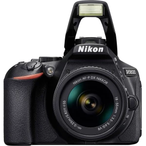 Digitalni zrcalo-refleksni fotoaparat Nikon D5600 Kit uklj. AF-P 18-55 mm VR 24.2 mio. piksela, crne boje WiFi, Full HD video slika