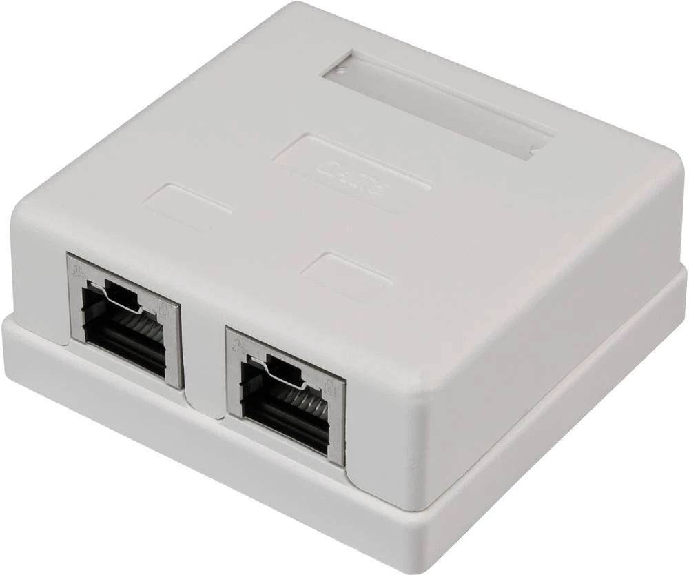 2-portna mrežna utičnica, nadžbukna CAT 6 renkforce KSV-NDW20 bijele boje 001497186 slika