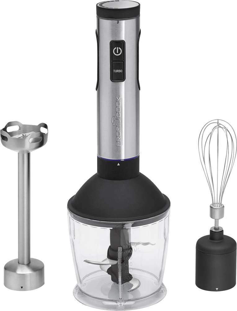 Štapni mikser 3 u 1 PC-SMS 1095 Profi Cook 600 W, sa štapnim nastavcima neprekidno podešavanje brzine, višestruka funkcija crna, slika
