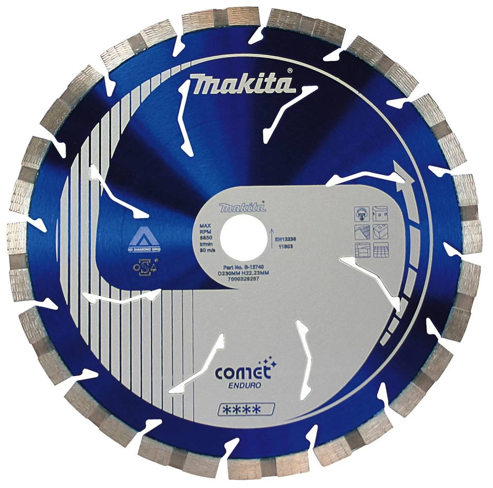 Dijamantna rezna ploča 230x22,23 COMET Makita B-12740 promjer 230 mm unutarnji promjer 22.23 mm 1 kom. slika